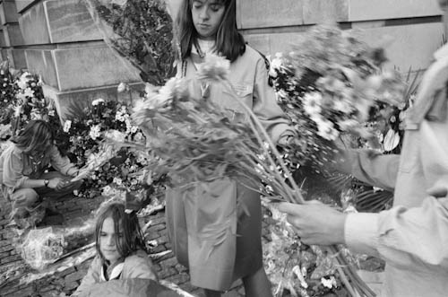 BELGIUM. Brussels. 6/08/1993: Girl Scouts at funeral of King Baudouin 1.