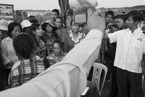 CAMBODIA. Phnom Penh. 3/04/2012: Boeung Kak Lake residents staging a press conference about the growing insecurity within the community.