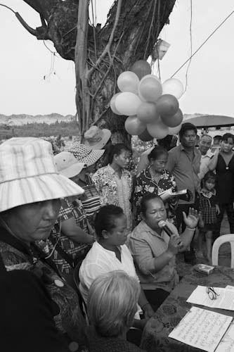 CAMBODIA. Phnom Penh. 3/04/2012: Boeung Kak Lake residents staging a press conference about the growing insecurity within the community.