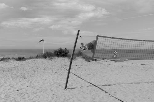 BELGIUM. Westende (West Vlaanderen). 5/08/2012: Volleyball terrain at seaside resort.