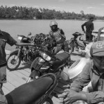 CAMBODIA. Veun Sai (Ratanakkiri). 21/02/2013: Villagers on the ferry to cross the Sesan river.