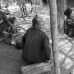 MYANMAR, Phar Tcho (Ksieng Tong - Shan State). 29/04/2013: Enn tribe woman threading. Only women and elderly people remain in many of the tribal villages during the end of the dry season as the others are away looking for additional income as daily labourers.