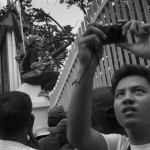 CAMBODIA. Phnom Penh. 4/09/2013: The Boeung Kak Lake and Borei Keila communities try to get back banners taken from them at the Daun Penh police station after having commemorated the 365th day of imprisonment of Yorm Bopha, a land activist and Amnesty International Prisoner of Conscience, who was sentenced to prison during a trial regarded by Human Rights organisations as unfair.