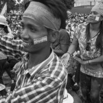 CAMBODIA. Phnom Penh. 17/09/2013: CNRP supporter during the third and last day of a mass demonstration at Freedom Park by the opposition CNRP to dispute the 2013 legislative elections.