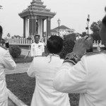 CAMBODIA. Phnom Penh. 15/10/2013: Members of the government taking souvenir photographs at the commemoration of King Norodom Sihanouk who passed away one year ago.