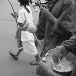 CAMBODIA. Phnom Penh. 22/11/2013: Monks and son of land rights activist Yorm Bopha due to appear at the Supreme Court for her last appeal, march to ask for her release.