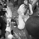 CAMBODIA. Phnom Penh. 22/11/2013: Mother praying for the release of her daughter Yorm Bopha, land rights activist, appearing at the Supreme Court for her last appeal.