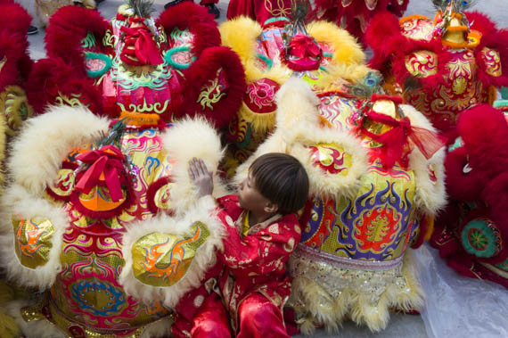 CAMBODIA. Phnom Penh. 30/01/2014: Chinese New Year of the horse celebrations at the Chinese embassy.