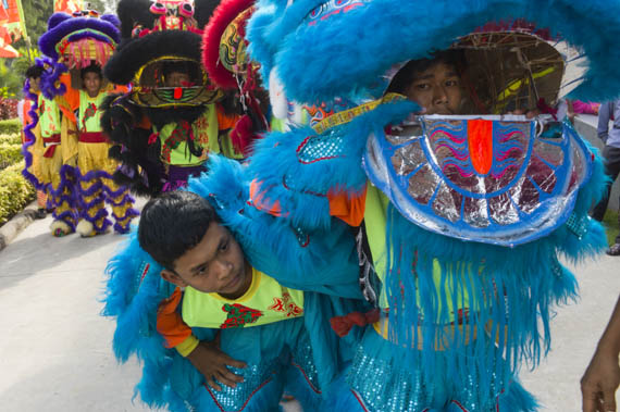 CAMBODIA. Phnom Penh. 30/01/2014: Chinese New Year of the horse celebrations at the Chinese embassy.