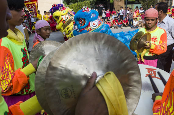 CAMBODIA. Phnom Penh. 30/01/2014: Chinese New Year of the horse celebrations at the Chinese embassy.