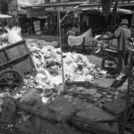 CAMBODIA. Phnom Penh. 4/02/2014: CINTRI, the company in charge of garbage collection for the city of Phnom Penh, faces a strike by its truck drivers while garbage piles up in the streets of the city.