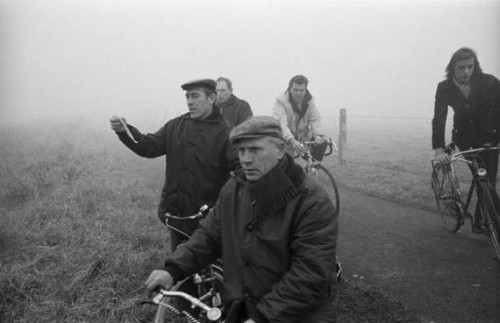 BELGIUM. Belgium-France border. 3/09/1972: Workers return home after work in french factory.