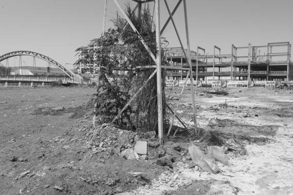 CAMBODIA. Phnom Penh. 21/02/2014: Development of Koh Pich, an island where vegetables for the Phnom Penh citizens used to grow and from which its inhabitants were evicted.