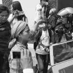 CAMBODIA. Phnom Penh 5/03/2014: Tep Vanny, land rights activist, unsuccessfully trying to deliver an invitation to a ceremony for International Women's Day at the Boeung Kak lake community to the CPP headquarters.