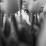 CAMBODIA. Phnom Penh 7/04/2014: Sam Rainsy, CNRP co president, at the start of the ceremony for the 1st anniversary of the creation of the opposition CNRP, a merger between the Sam Rainsy Party the Human Rights Party, at the party headquarters.