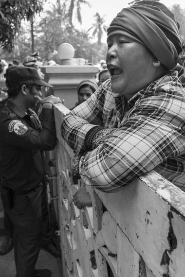 CAMBODIA. Phnom Penh 2/04/2014: Several communities who were evicted or are being threatened of being evicted, gather in front of City Hall to ask for a resolution of their issues.