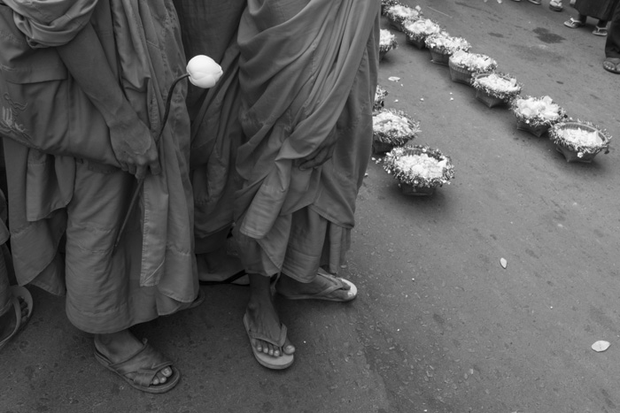 CAMBODIA, Phnom Penh. 20/05/2014: Demonstration near the Phnom Penh Municipality Court during the trial of 23 workers and union leaders arrested during the violent crackdown on striking workers which resulted in 6 strikers killed on January 3rd.