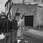 BELGIUM, Pry (Namur). 11/05/2014: Procession of St. Remfroid, guarded by villagers impersonating soldiers from the Second Empire.