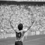 MEXICO. Mexico DF. 29/06/1986. Mundial 1986. Diego Maradona celebrating Argentina victory of World Cup at Azteca stadium.