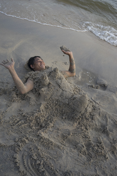 CAMBODIA, Kep. 22/09/2014: Tourists on the beach during Pchum Ben.