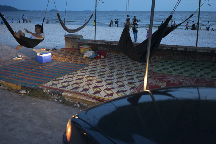 CAMBODIA, Kep. 22/09/2014: Tourists on the beach during Pchum Ben.