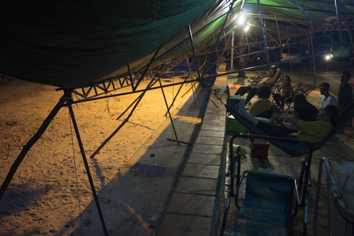 CAMBODIA, Kep. 22/09/2014: Tourists on the beach during Pchum Ben.